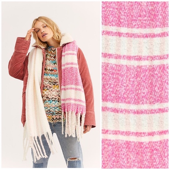 Free People Accessories - NWT Free People Gemini Plaid Blanket Scarf